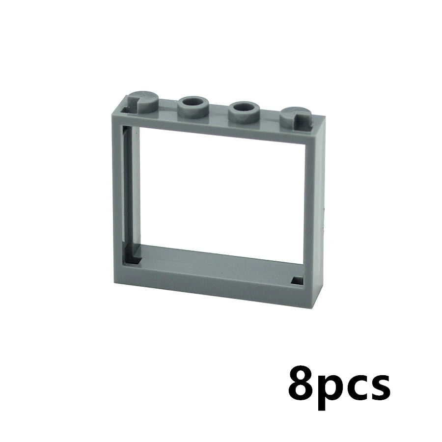 City Window Building Blocks MOC House Door Frame Glass Bricks Parts Compatible 60594  60616 60621 60596 MOC Educational Parts Fo