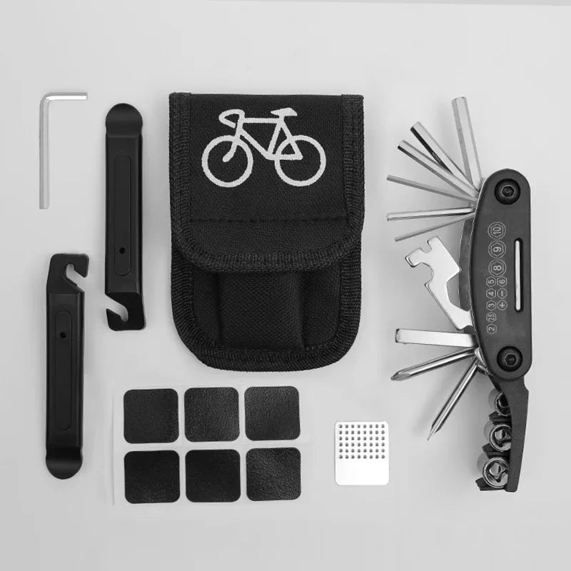 Portable Bike Repair Tools Kit Bicycle Repair Tools Kit Saddle Bag Pump Tire Patch Multi-functional Wrench Tool Set Accessories
