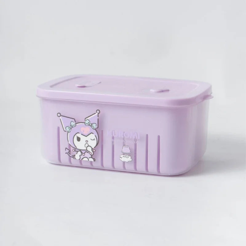 Hello Kitty Kuromi Kitchen Food Storage Containers  Vegetable Washing Basin and Drain Basket  Plastic Fruit Bowl for Home Use