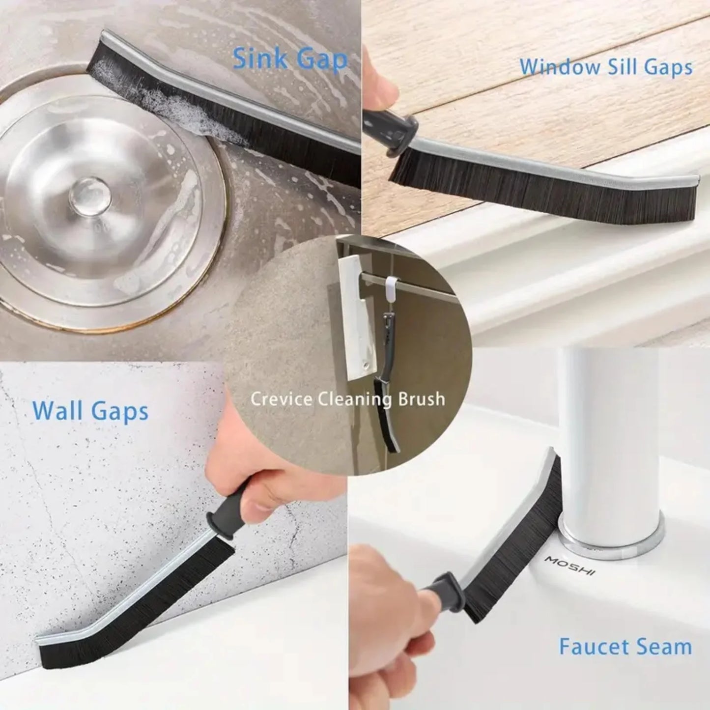 2/3/16PCS Kitchen Cleaning Brush Set Deep Clean Gas Stove Brass Brush for Small Spaces Window Bathroom Gap Mesh Dishrag Washing