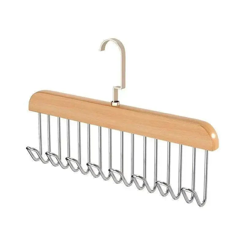 8-hook Solid Wood Hanger With Multifunctional Quality Home And Daily Necessities Hook Wave Drying Hanger