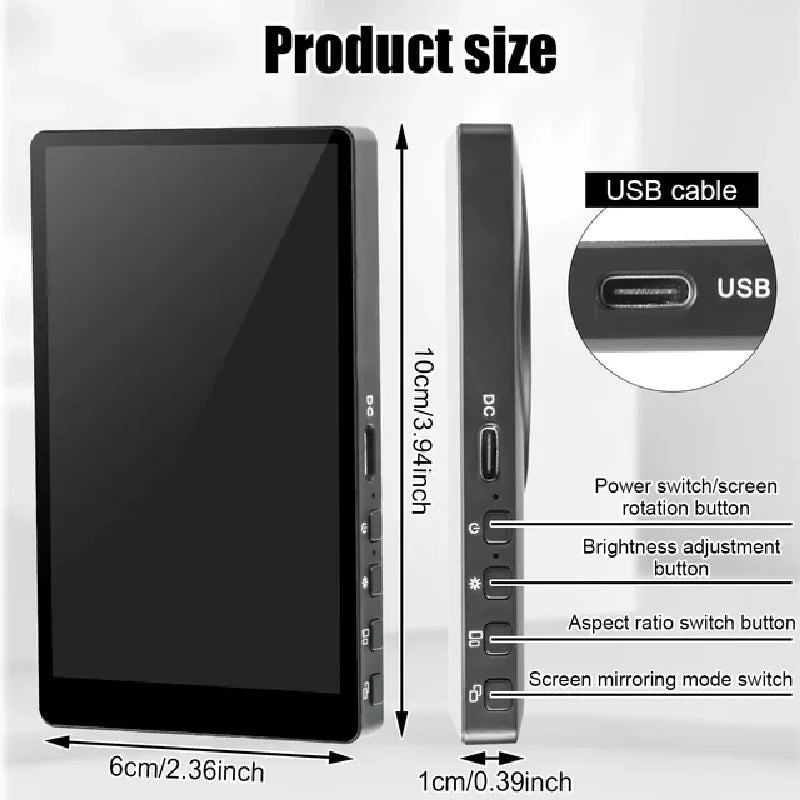 Magnetic Phone Vlog Selfie Monitor Screen, Wireless Back Camera Monitor for Live Streaming & Video Recording, iPhone & Android