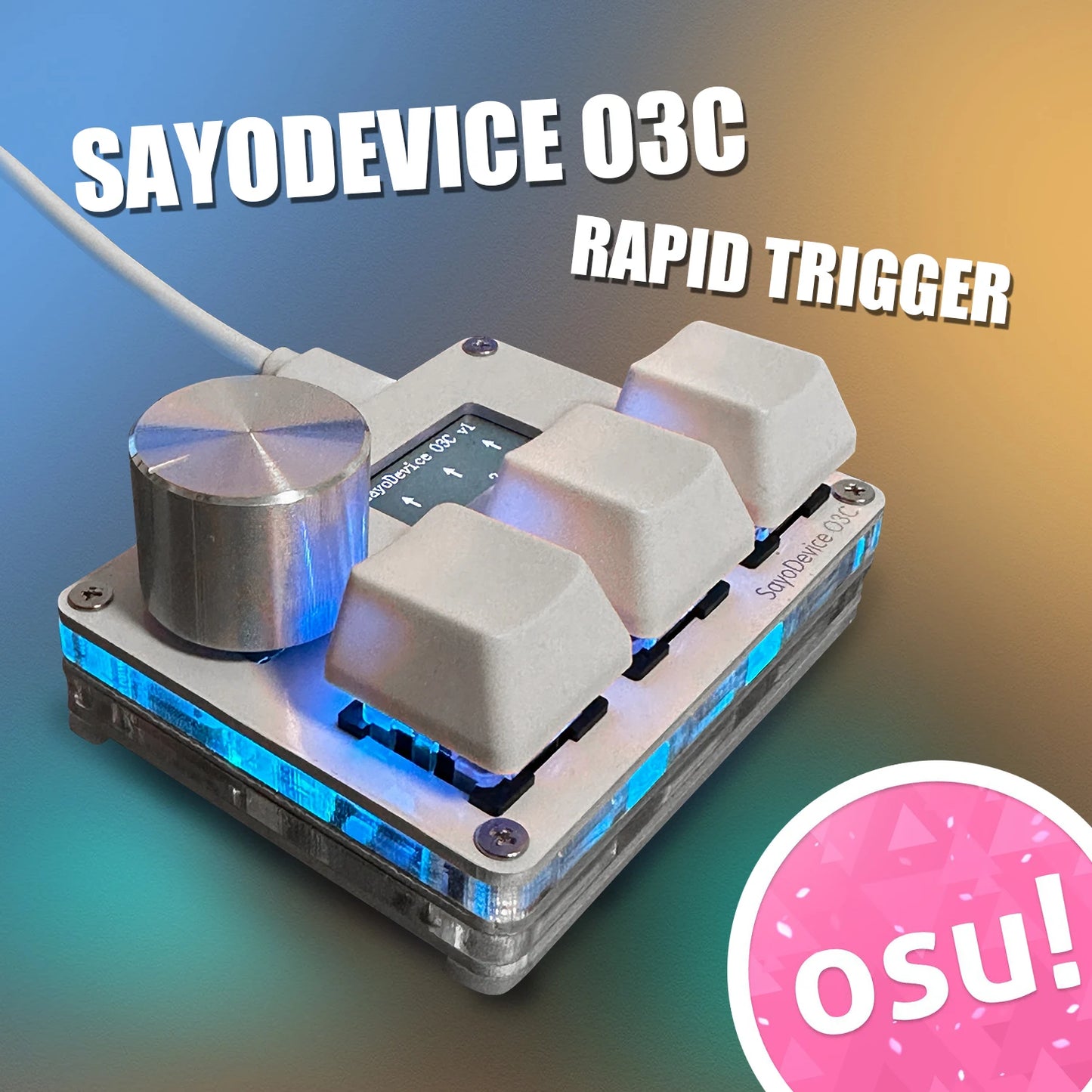 SayoDevice Rapid Trigger Magnetic Switches RGB Music Game Keyboard Volume Knob For O3C DJMAX SDVX Geometry Dash Office Keyboard
