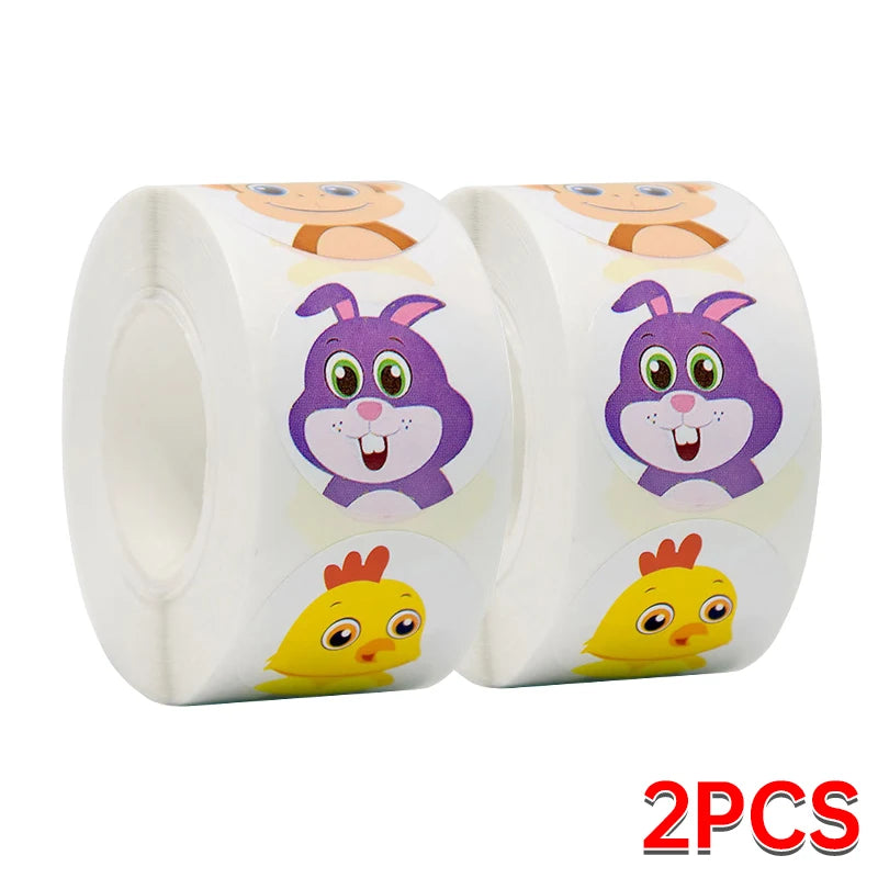 500/1000PCs Colorful Star Adhesive Stickers Kawaii Animal Scrapbook Reward Sticker Roll Labels for Kids Gift DIY Art Supplies