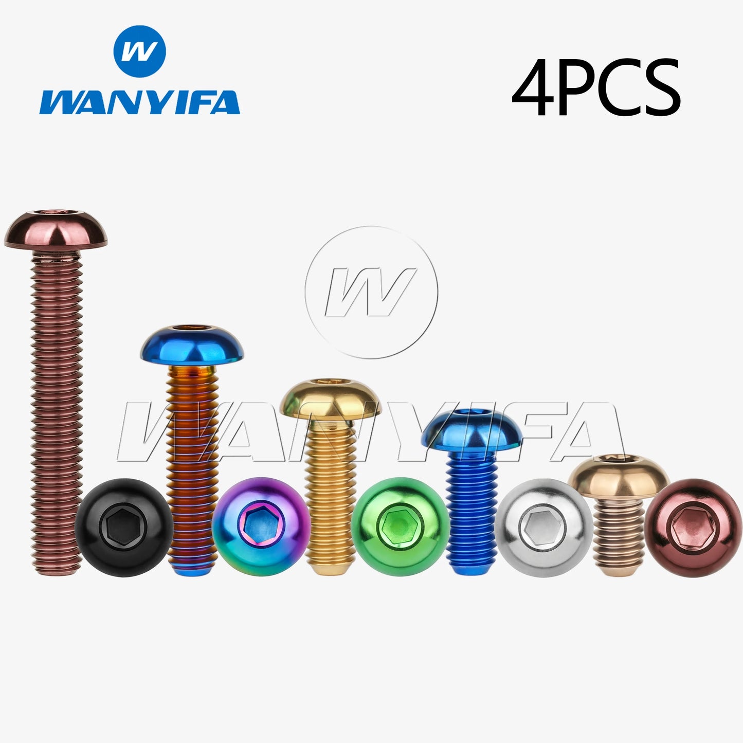 Wanyifa Titanium Bolts M5x8 M5x10 M5x12 M5x15mm Round Head Inner Hexagon Screw for Bicycle Bottle Cage