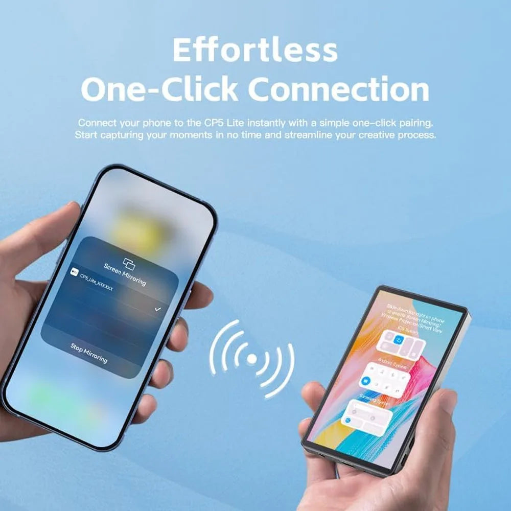 Magnetic Phone Vlog Selfie Monitor Screen, Wireless Back Camera Monitor for Live Streaming & Video Recording, iPhone & Android