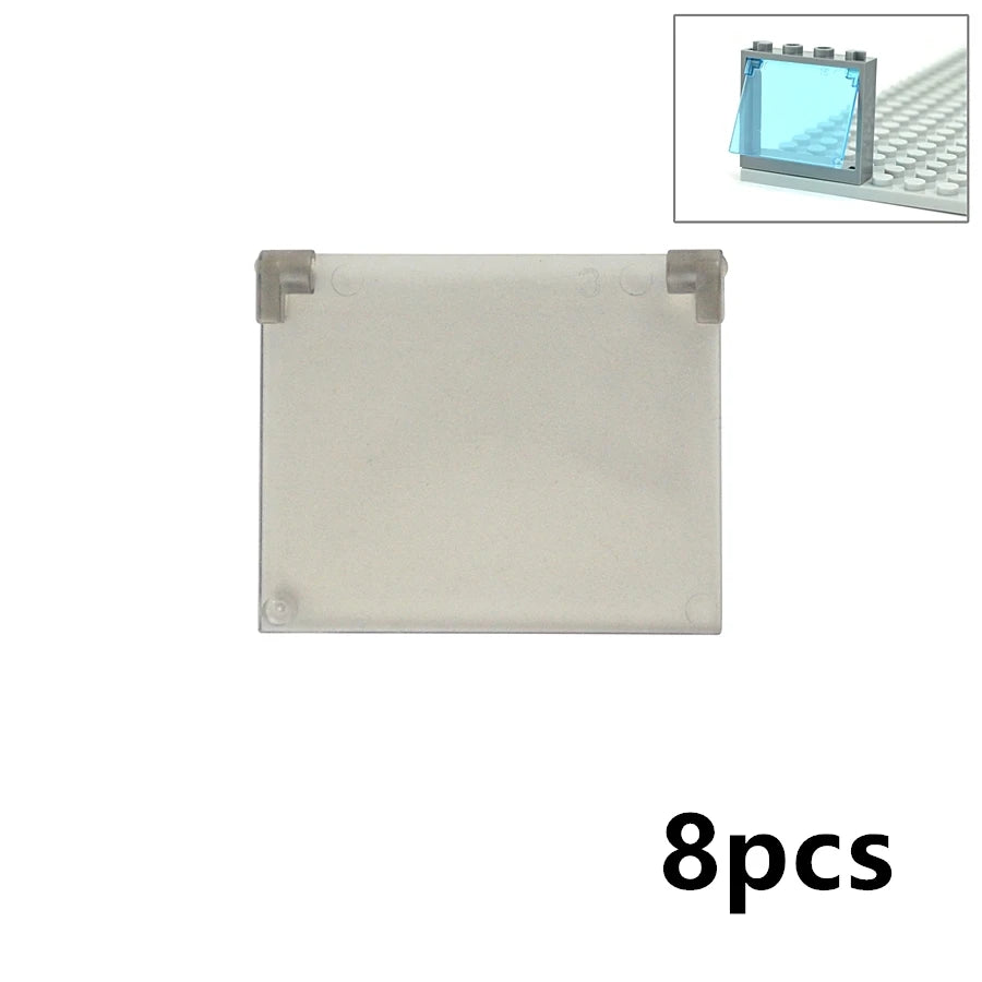 City Window Building Blocks MOC House Door Frame Glass Bricks Parts Compatible 60594  60616 60621 60596 MOC Educational Parts Fo