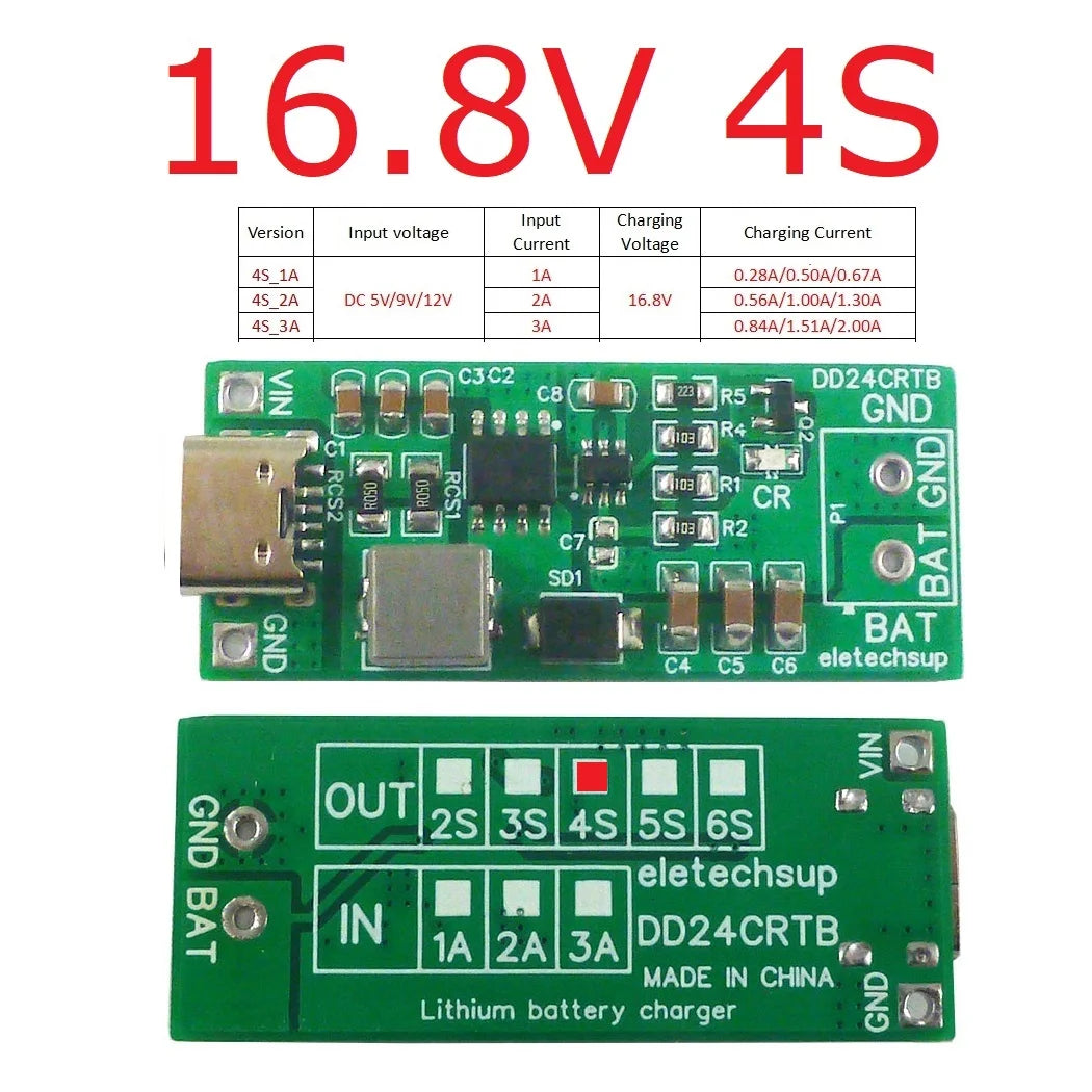 1PCS 2-6Cell Li-po Li-ion 18650 Pack Charger Module Type-c DC 5V to 8.4V 12.6V 16.8V 21V 25.2V for 7.4V 11.1V 14.8V 18.5V 22.2V