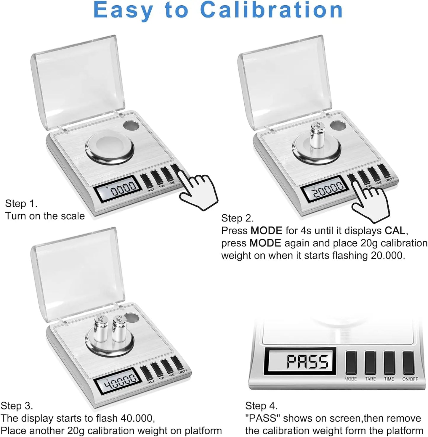 50 Grams X 0.001 Grams, High Accuracy Digital Milligram Jewelry Scale, Heavy Duty, Jewelry Includes Calibration Weights