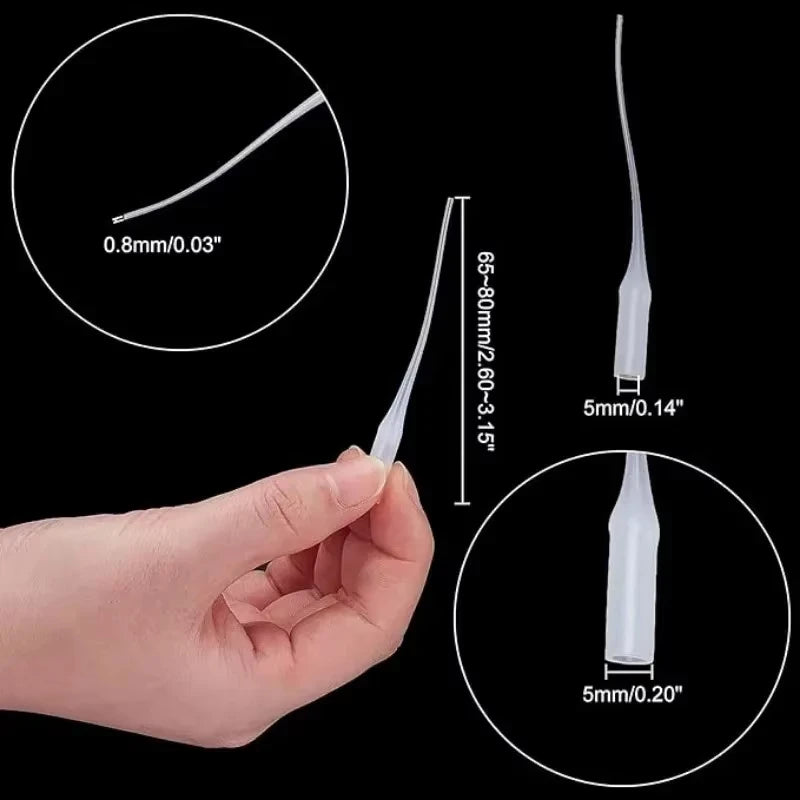 50Pcs Ca Glue Micro Tips Precision Applicator Extender Nozzle Super Glue Dispenser Tube DIY Craft Model Building Hobby Tool