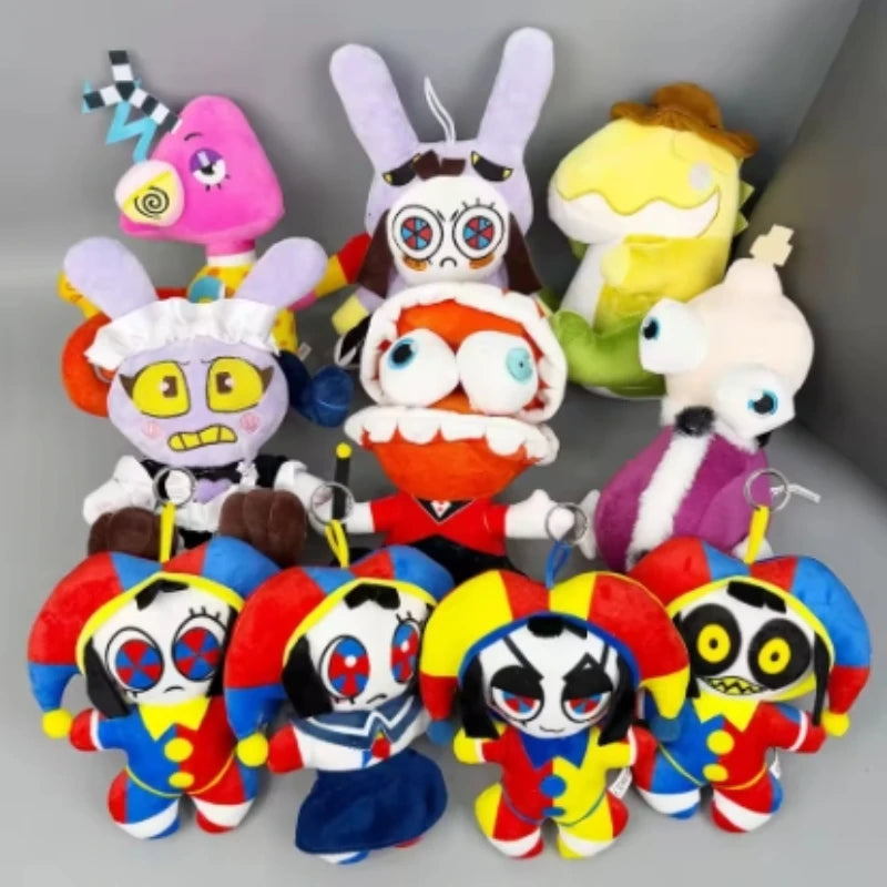 25CM Amazing Digital Doll Circus Maid Jax Plush Magical Rabbit Clown Cartoon Periphery Suitable Fans Home Collection Decoration