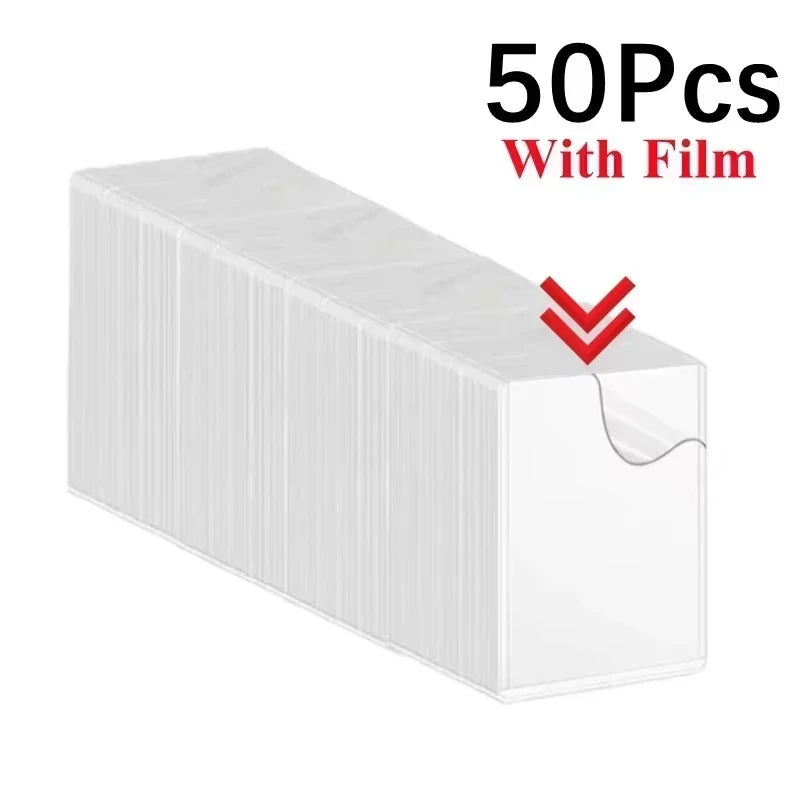1/25/50 transparent Korean Kpop card sleeves with protective film, transparent card sleeves for idol photos, game card sleeves