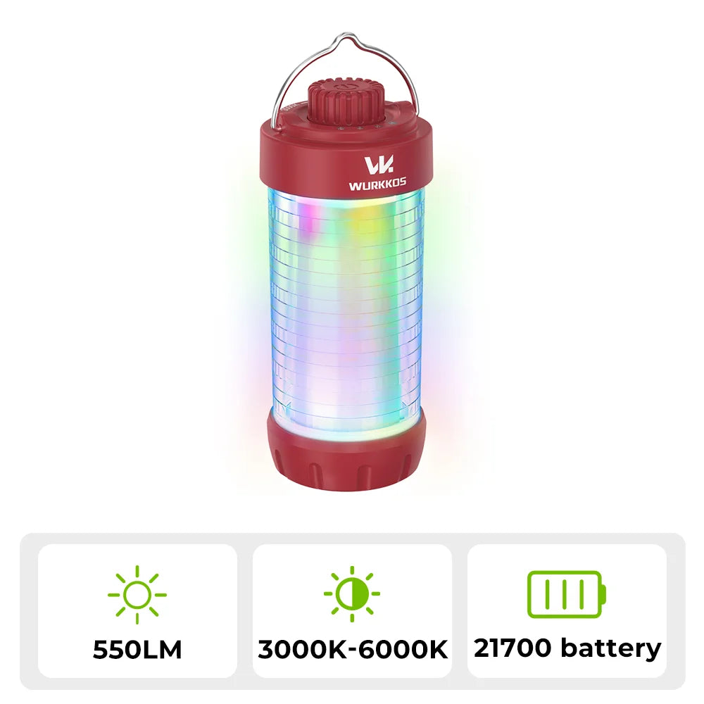Wurkkos CL01 550 Lumens Rechargeable LED Ultra-Long-Life Camping Ambient Light Magnetic Waterproof Hiking Fishing Outdoor