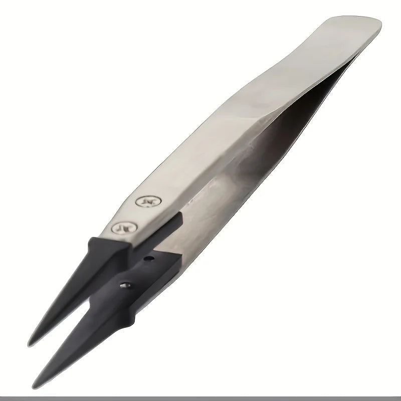 ESD anti-static precision tweezers - anti-static tips, heavy-duty metal，suitable for electronics，Electronics & Jewelry Repair