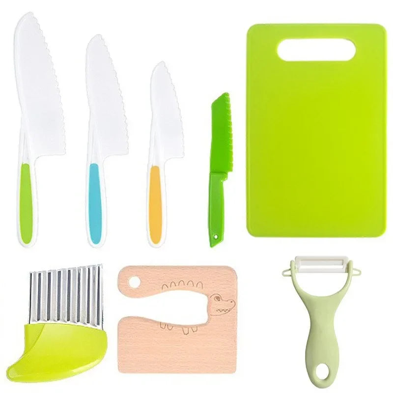 Real Cooking Toddler Children Cooking Set Early Learning Kitchen Tools Safety Knives Without Hands Fruit Supplementary Food Set