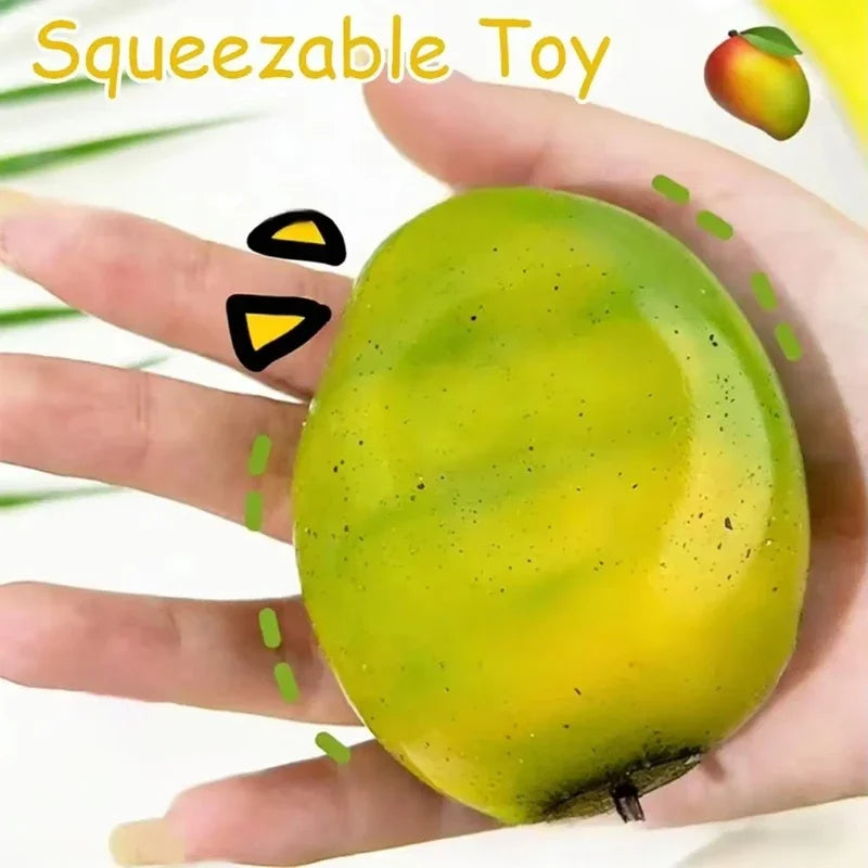 2026 Squishy Mango Stress Balls Squeeze Toy Color-Changing Mango Strawberry Handmade Squishy Fidget Balls Stress Relief Toy Gift