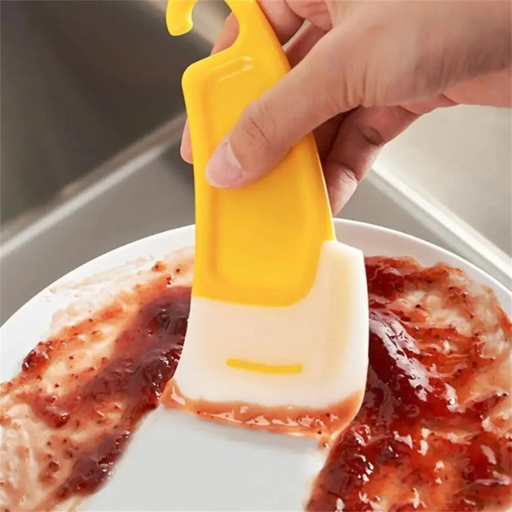 Durable Silicone Spatula Scraper Soft Blade Pan Cleaner NonScratch Dish Brush Kitchen Utensils for Pots Pans Dishwashing Tool