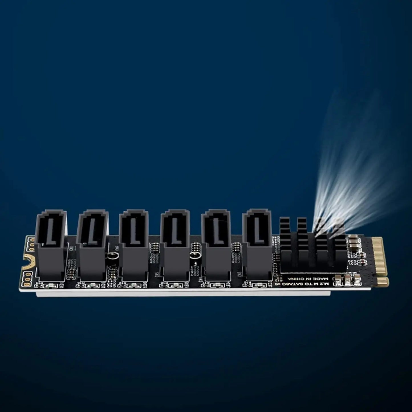 M.2 NVME PCI-E PCIE X4 X8 X16 to 6 Port 3.0 SATA Adapter Card Riser III ASM1166 6GB/S Chassis server PC Computer Expansion
