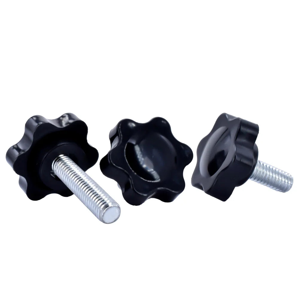 1-10pcs Carbon Steel Hand Knob Bolt Plastic Star Hand Screws Thread Clamping Thumb Handle Machine Screw Bolts M4 M5 M6 M8M10 M12