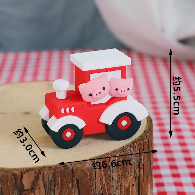 Farm Critters Cake Topper Yaks Ponies Sheep Piglets Chickens Farm Greenhouse Wooden House Boy Girl One Birthday Cake Decorations