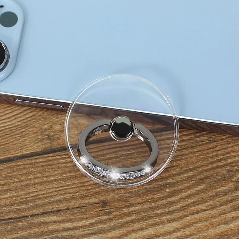 Transparent Cell Phone Ring Holder Stand 360° Degree Rotation Clear Finger Grip Kickstand Compatible iPhones or Phone Case