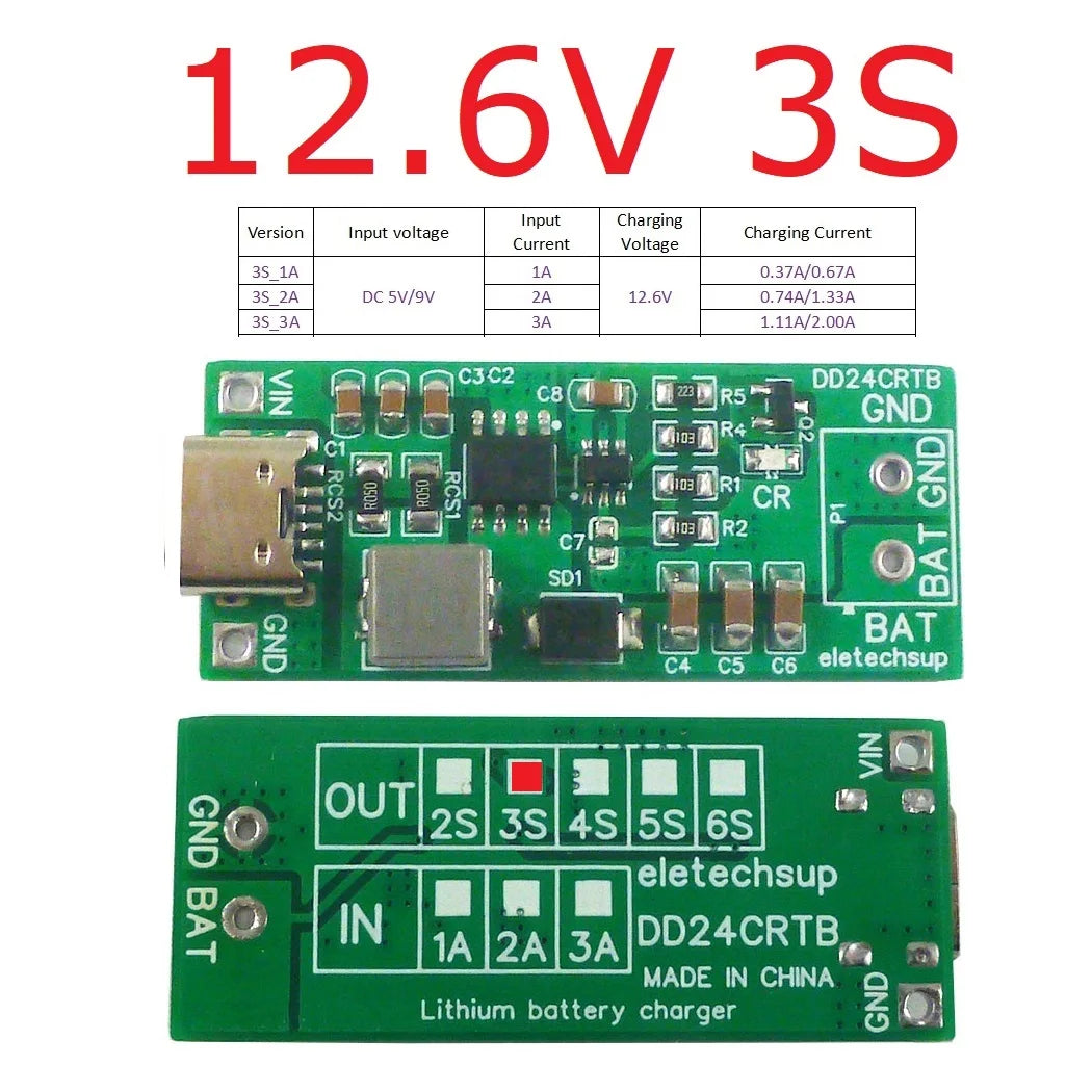 1PCS 2-6Cell Li-po Li-ion 18650 Pack Charger Module Type-c DC 5V to 8.4V 12.6V 16.8V 21V 25.2V for 7.4V 11.1V 14.8V 18.5V 22.2V