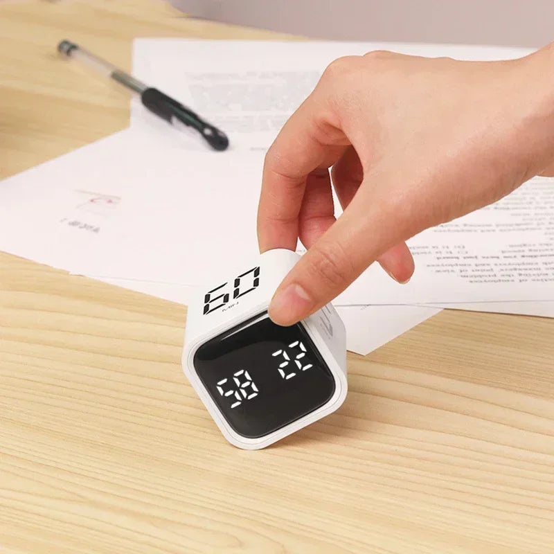 1pc Mini Productivity Cube Timer Gravity Sensor Flipping LED Display 4 Preset Time Dual Modes Countdown Cooking Study