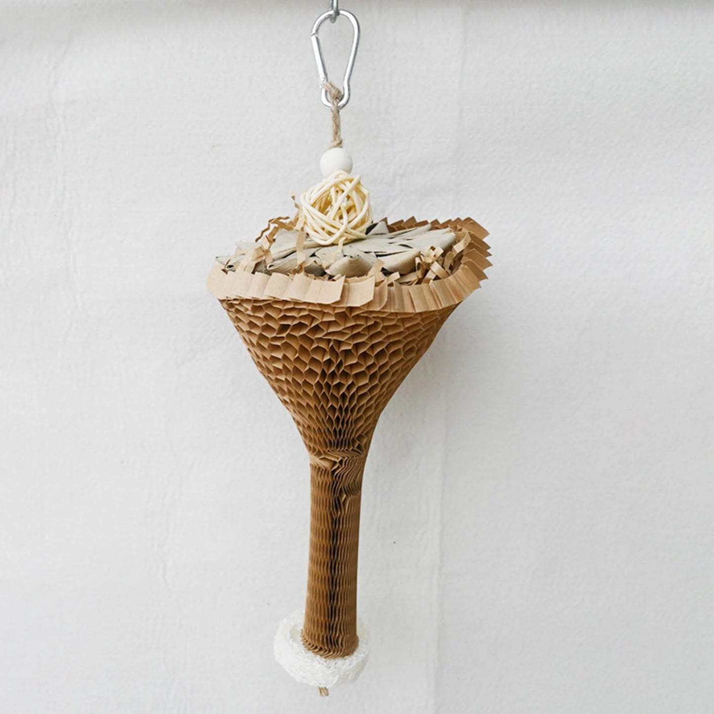 Parrot Chew Toys Natural Palm Leaf Shredding Paper Cones for Birds Biting Stress Relief Long Durable Eco Friendly Pet Supplies