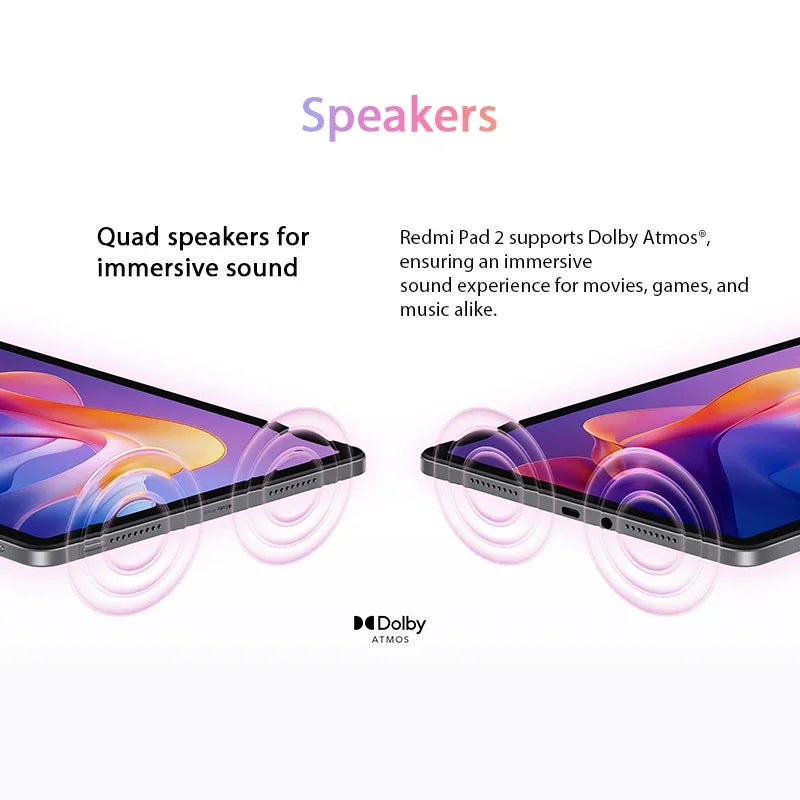 Global Version Xiaomi Redmi Pad 2 Advanced Helio G100-Ultra 11' 2.5K Crystal-Clear Display 9000mAh Battery 18W Fast Charging