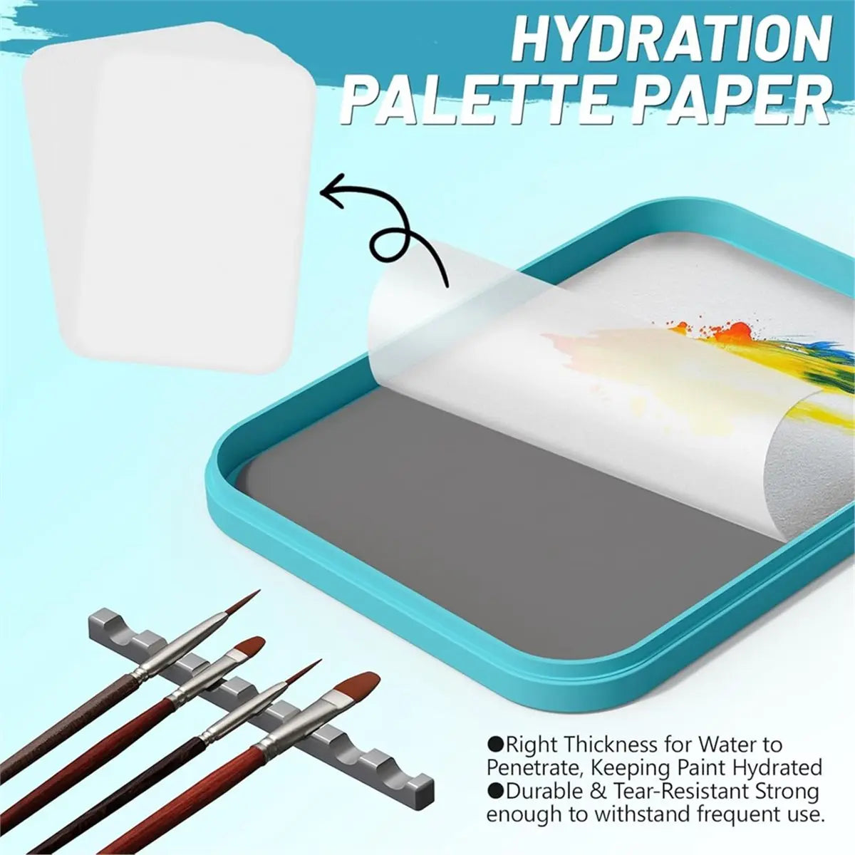 2026 New Stay Wet Palette for Acrylic Miniature Painting, Paint Tray Palettes with 50 PCS Wet Palette Paper, 2 Sponge