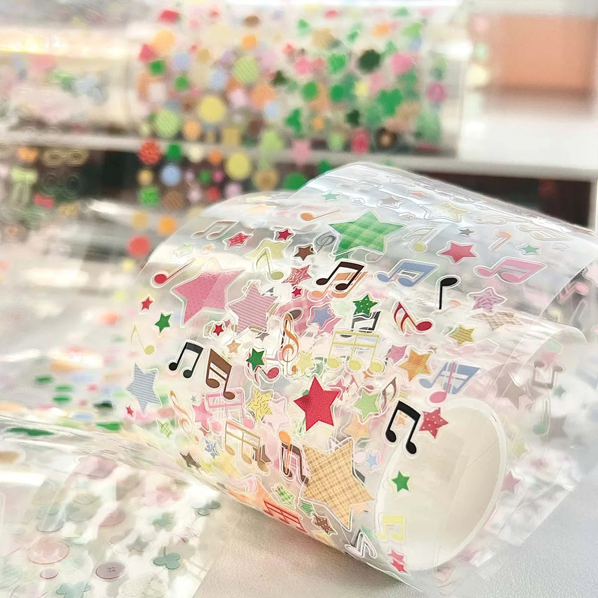 PET Doodle Sticker Tapes Clover Stickers Glasses Idol Cards Deco Salt Style Scrapbook Journal DIY Decor Supplies