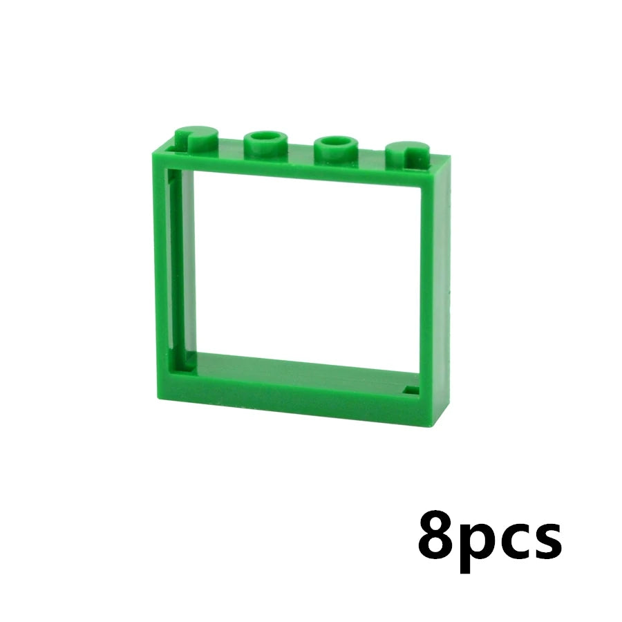 City Window Building Blocks MOC House Door Frame Glass Bricks Parts Compatible 60594  60616 60621 60596 MOC Educational Parts Fo