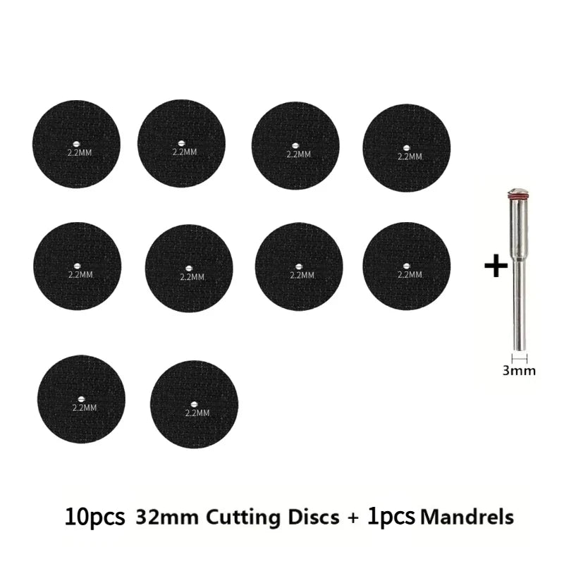 32mm Abrasive Cutting Discs with Mandrels: Grinding Wheels for  Accesories & Metal Cutting Rotary Tool Saw Blade