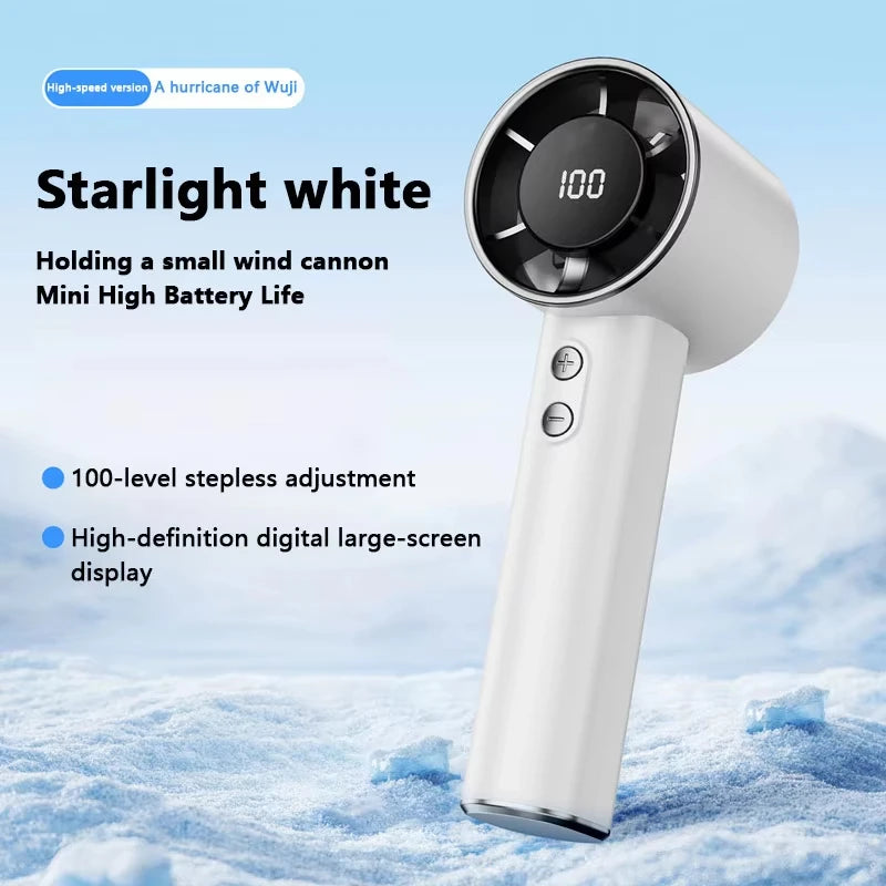 Lenovo 100 levels Handheld Eletric Turbo Fan Portable USB Fold Neck Fan Fast Cooling Semiconductor Tech Outdoor Camping Office
