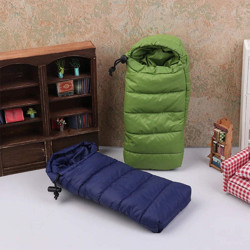 Creative Doll House Simulation Sleeping Bag Pieces Bedroom Furniture Toys Dollhouse Outdoor Camping Scene Decoration Accessories