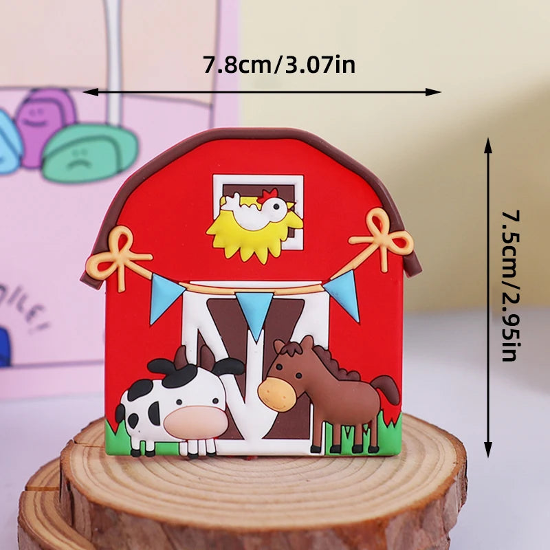 Farm Critters Cake Topper Yaks Ponies Sheep Piglets Chickens Farm Greenhouse Wooden House Boy Girl One Birthday Cake Decorations