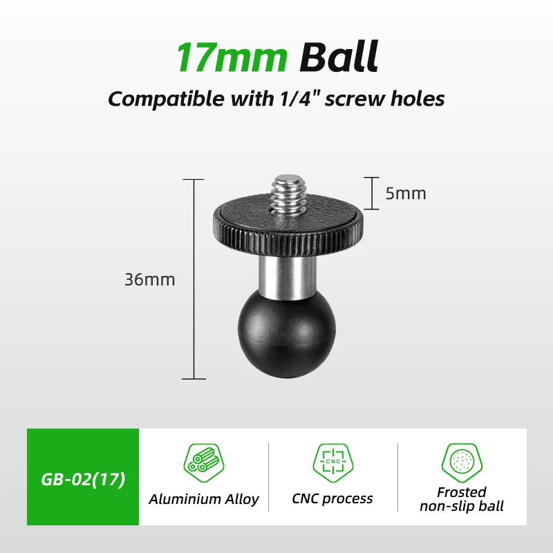 FANAUE sports camera bracket adapter 25mm ball head base 1/4 panorama 360 cycling shooting accessories compatible with RAM