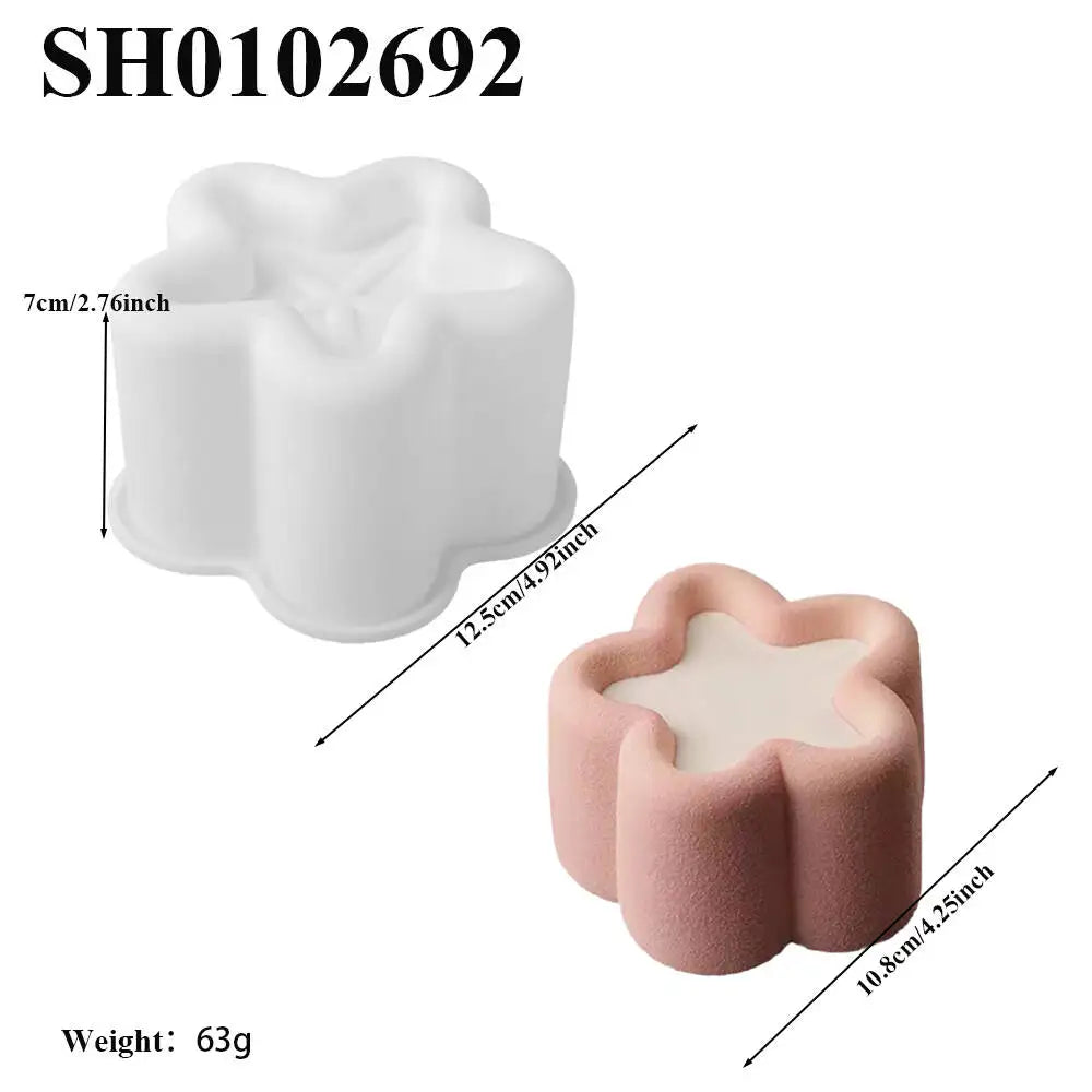 Heart Shaped Cylindrical Square Texture French Mousse Cake Mould Silicone Soap Mold Jelly Pudding Dessert Tools Kitchen Bakeware