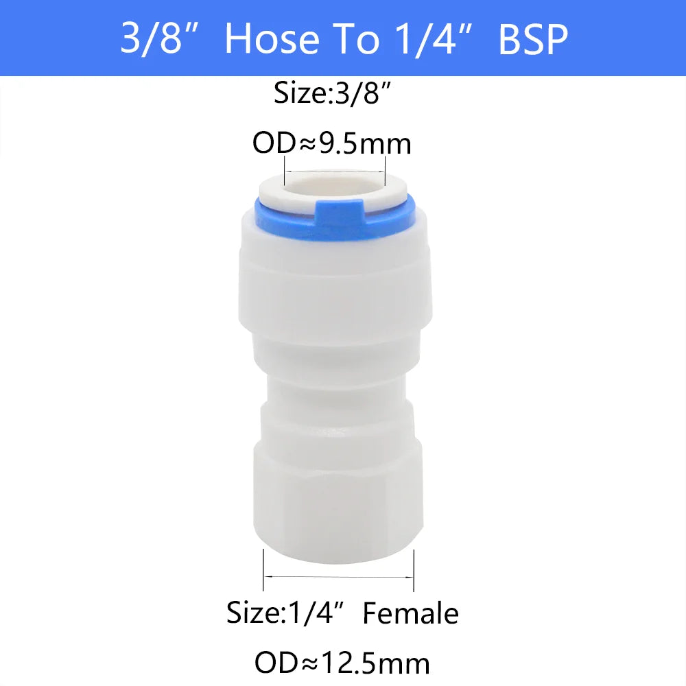 YQBS Female Thread RO Aquarium Accessories  Quick Connector 1/8 1/4 3/8 1/2 3/4 BSP  Adapter Straight Combination Tube