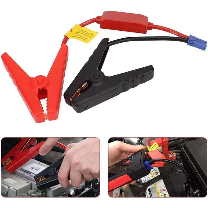 Car Jump Starter Cable with EC5 Plug Connector Clamps Reverse Charge Prevention Auto Battery Booster Emergency Start Module
