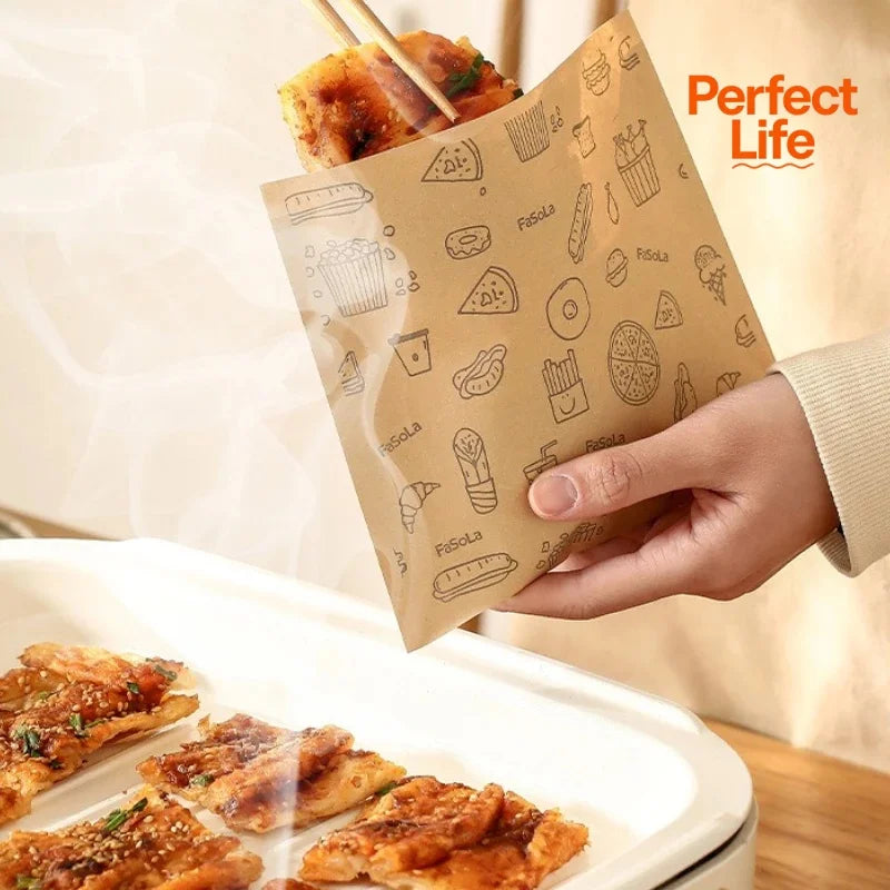 50/100 Pcs Greaseproof PaperDisposable Food Bags Packaging Baking Papers Disposable Packaging Baking Paper Kitchen Accessories
