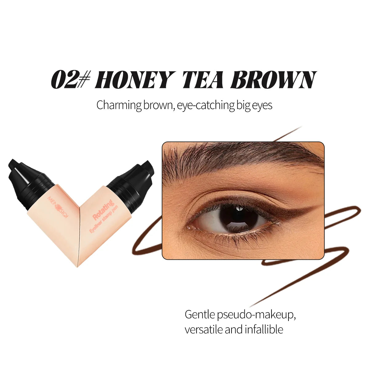 Rotatieve eyeliner pen, snel droge waterdichte anti-zweet, niet gemakkelijk vervagen functie, multifunctionele eyeliner pen, nat