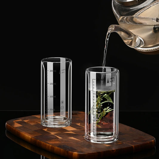 High borosilicate glass water cups, transparent Double Wall beer cups, heat Resistant and anti-scald milk and coffee cups