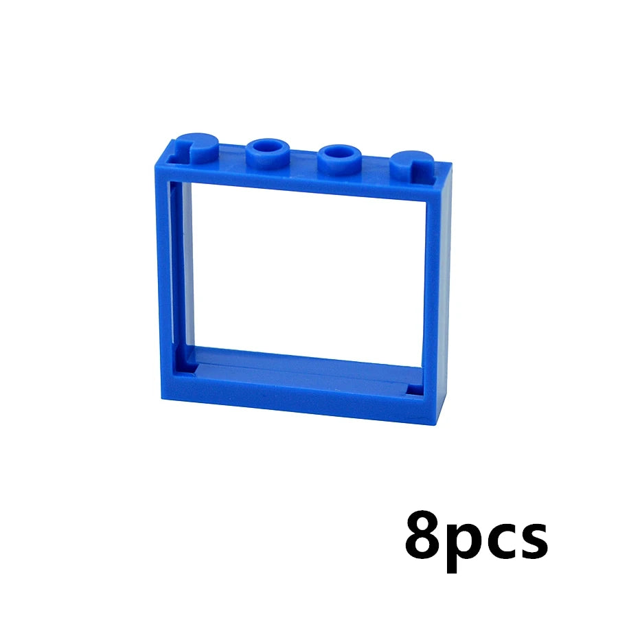 City Window Building Blocks MOC House Door Frame Glass Bricks Parts Compatible 60594  60616 60621 60596 MOC Educational Parts Fo