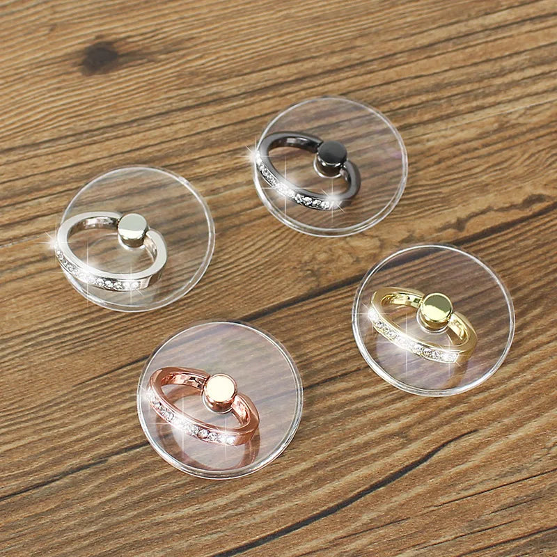 Transparent Cell Phone Ring Holder Stand 360° Degree Rotation Clear Finger Grip Kickstand Compatible iPhones or Phone Case