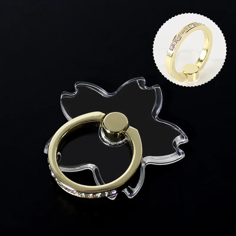 Transparent Cell Phone Ring Holder Stand 360° Degree Rotation Clear Finger Grip Kickstand Compatible iPhones or Phone Case