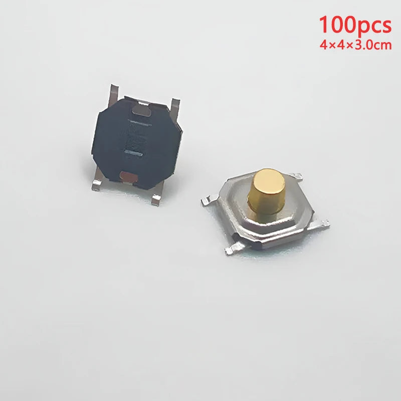 100pcs Tactile Switches 5.2x5.2 Smd Push Button 4*4*1.5mm/1.6/1.7/1.8/1.9/2/2.5/3/3.5/4/4.5/5/6/7/8/9 12V Copper Head Self-reset