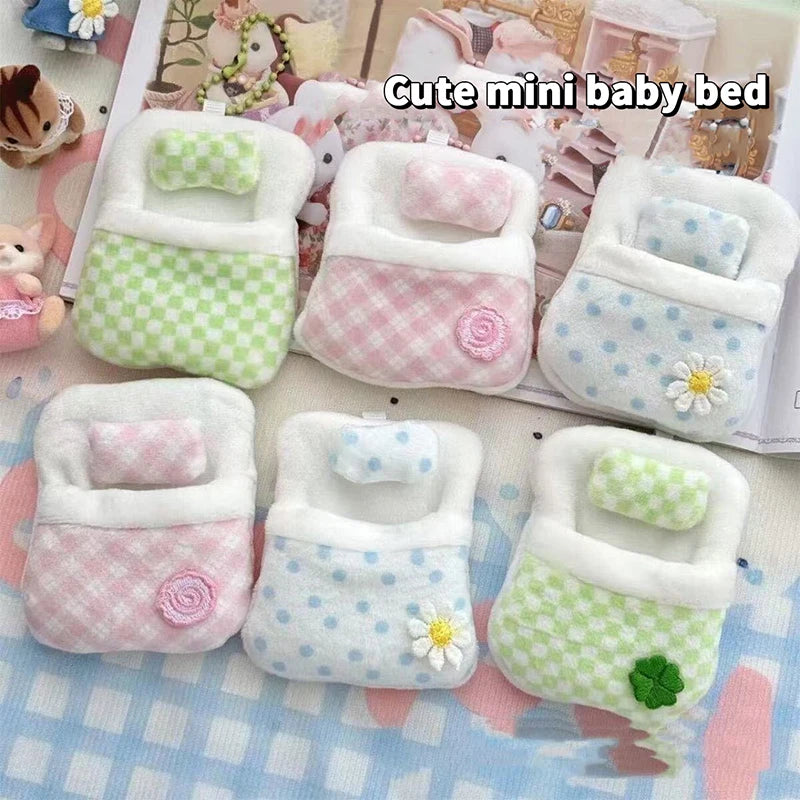 Cute Sleeping Bag Storage Bag for Sylvanian Families, Mini Doll Cloth Clothes, Doll Room Decoration, Mini Furniture Accessories
