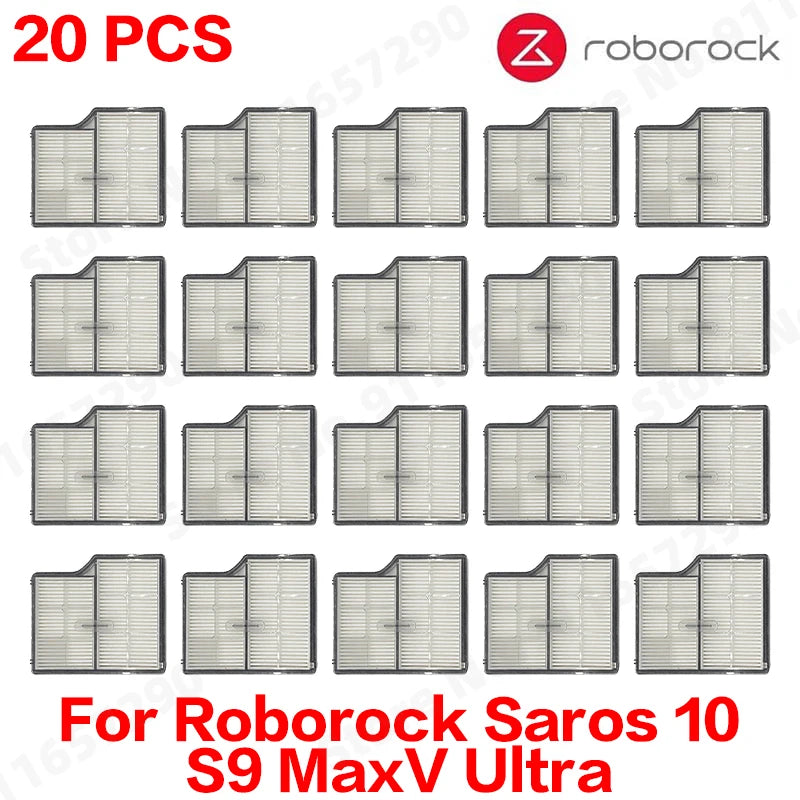 Replacement Parts Compatible for Roborock Saros 10 / S9 MaxV Ultra Main Roller Side Brush HEPA Filter Mop Cloth Dust Bag