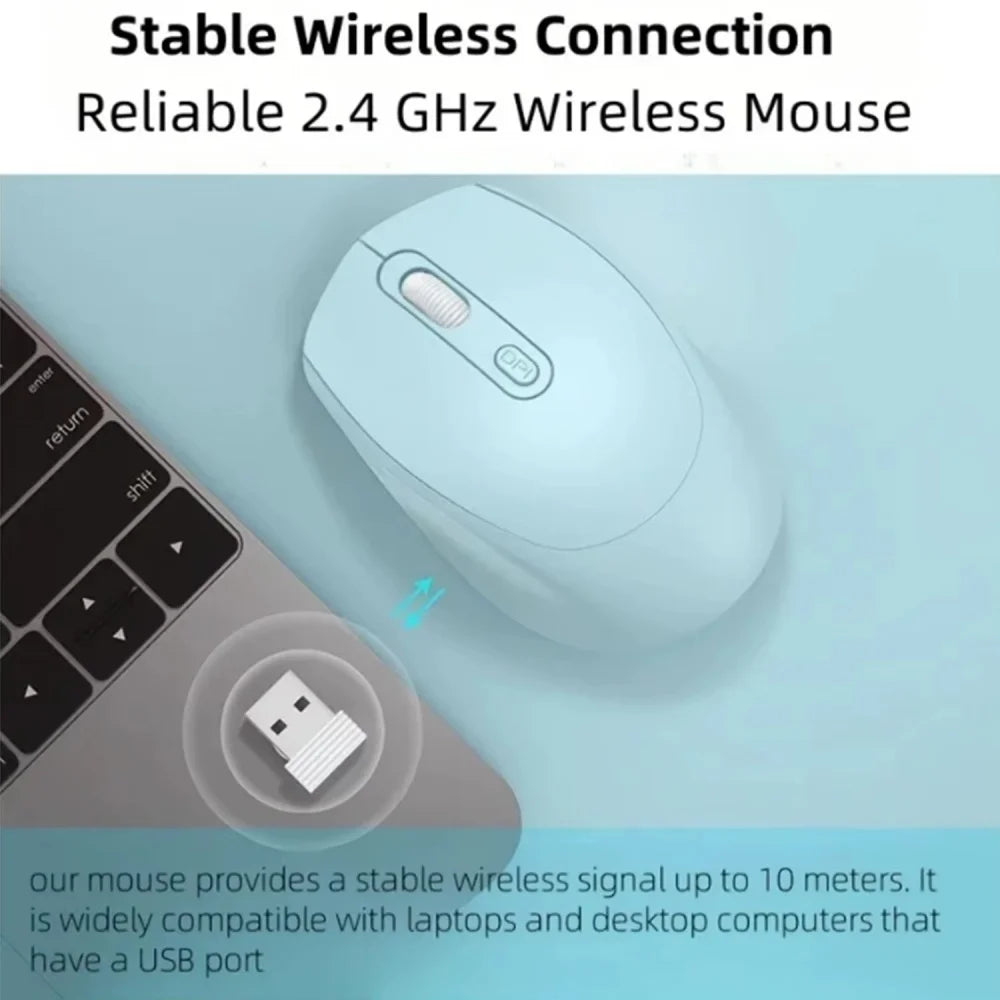 Ergonomic Wireless Mouse, Bluetooth-compatible with 2.4GHz Dual Mode Computer Mouse, with USB receiver, For Laptop PC Notebook